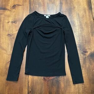 Black Cut Out Going Out Long Sleeve Top Womens Small